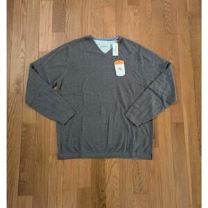 Tommy Bahama Sweater Men’s L Iced Coffee NWT Island Luxe V-Neck Cashmere Cotton